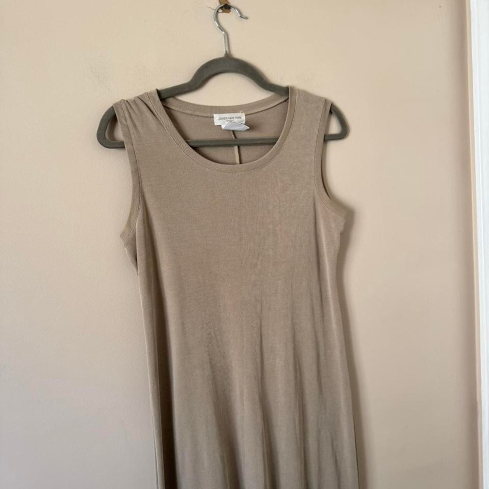90s knit maxi dress Jones New York Small ribbed tank midi maxi vintage - Picture 2 of 6